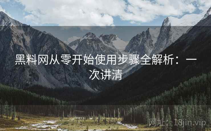 黑料网从零开始使用步骤全解析：一次讲清